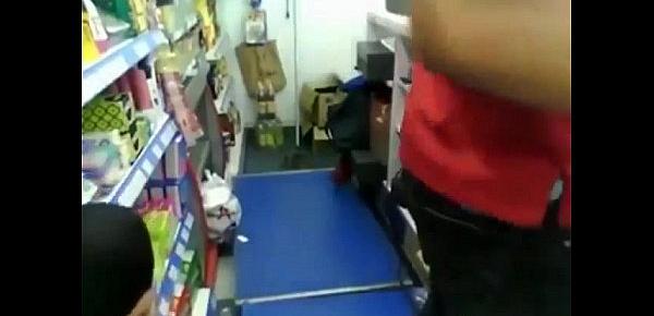  Store Clerk Gets Sucked By His Gf On The Job And Gets Disturbed By A Customer - Yourfreeporn.tv-1